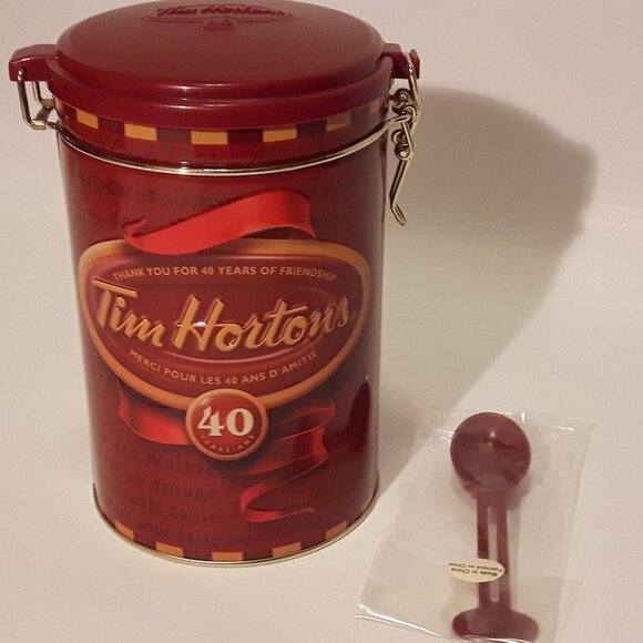 Limited Edition 2004 Tim Hortons Canister w/spoon - Picture 1 of 5